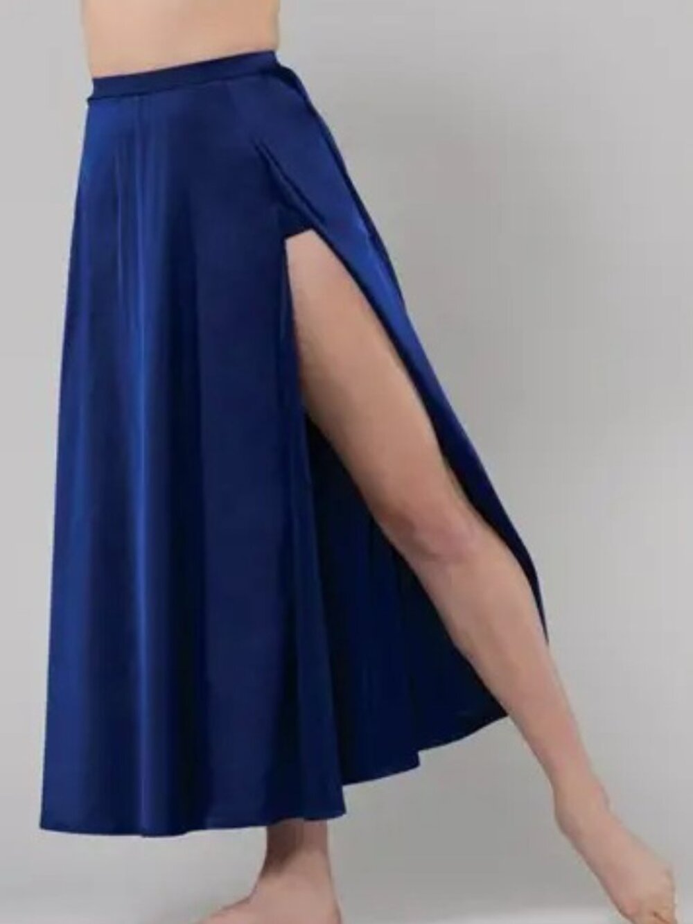 Weissman Mixify Charmeuse Navy Maxi Skirt